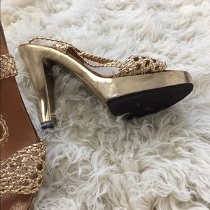 Vintage Metallic platforms | 1970’s braided